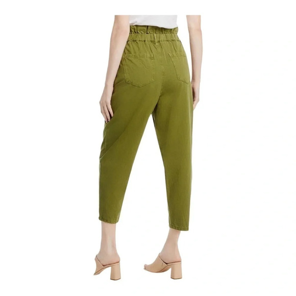 1378. BLANK NYC‎ SMOCKED WAIST HIGH RISE STRAIGHT LEG PANTS SIZE 28 OLIVE GREEN - Picture 2 of 12